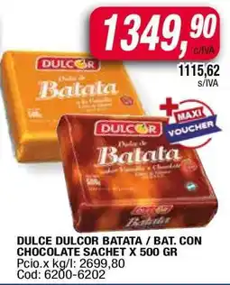 Maxiconsumo Dulce Dulcor Batata / Bat. con Chocolate Sachet x 500 gr oferta