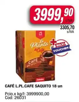 Maxiconsumo CAFÉ L.PL.CAFE SAQUITO 18 un oferta