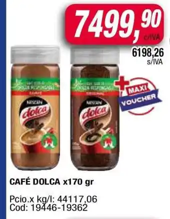 Maxiconsumo CAFÉ DOLCA x170 gr oferta