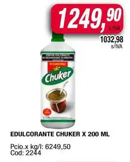 Maxiconsumo EDULCORANTE CHUKER X 200 ML oferta