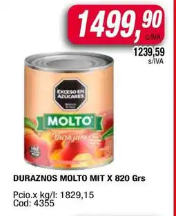 Maxiconsumo DURAZNOS MOLTO MIT X 820 Grs oferta
