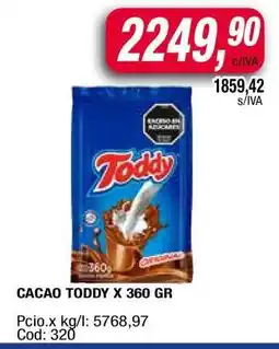 Maxiconsumo CACAO TODDY X 360 GR oferta