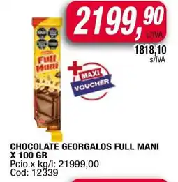 Maxiconsumo CHOCOLATE GEORGALOS FULL MANI X 100 GR oferta