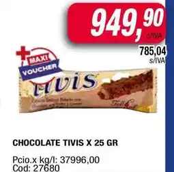 Maxiconsumo CHOCOLATE TIVIS X 25 GR oferta
