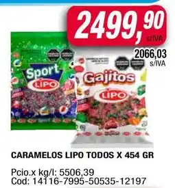 Maxiconsumo CARAMELOS LIPO TODOS X 454 GR oferta