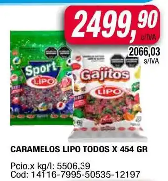 Maxiconsumo CARAMELOS LIPO TODOS X 454 GR oferta