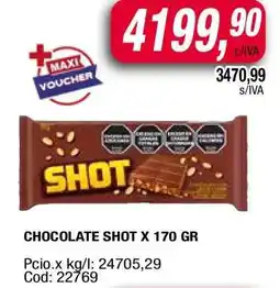 Maxiconsumo CHOCOLATE SHOT X 170 GR oferta