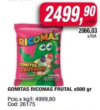 Maxiconsumo GOMITAS RICOMAS FRUTAL x500 gr oferta