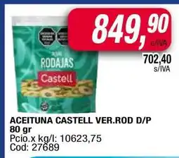 Maxiconsumo ACEITUNA CASTELL VER.ROD D/P 80 gr oferta
