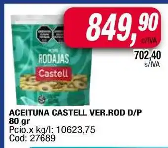 Maxiconsumo ACEITUNA CASTELL VER.ROD D/P 80 gr oferta