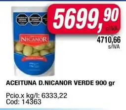 Maxiconsumo ACEITUNA D.NICANOR VERDE 900 gr oferta