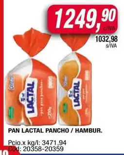 Maxiconsumo Pan Lactal Pancho / Hamburguesa oferta
