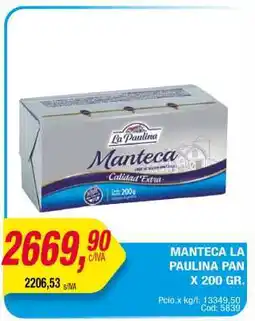 Maxiconsumo Manteca La Paulina Pan x 200 Gr oferta