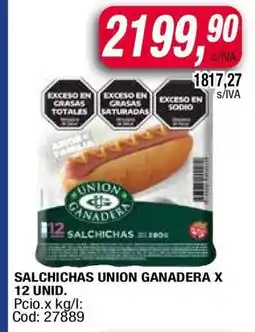 Maxiconsumo Salchichas Union Ganadera x 12 Unid oferta