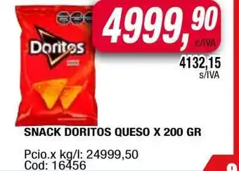 Maxiconsumo SNACK DORITOS QUESO X 200 GR oferta