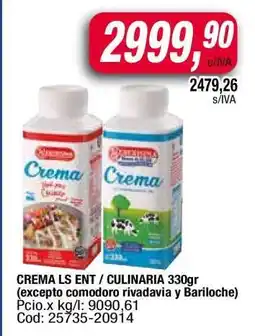 Maxiconsumo CREMA LS ENT / CULINARIA 330gr oferta