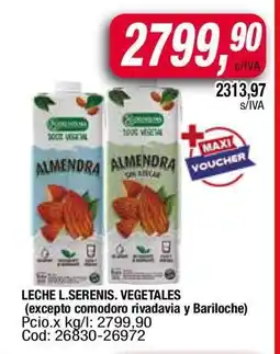 Maxiconsumo LECHE L.SERENIS. VEGETALES oferta