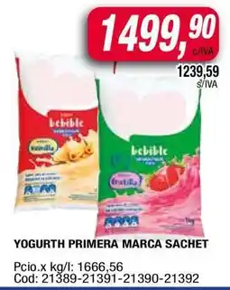 Maxiconsumo Yogurth Primera Marca Sachet oferta