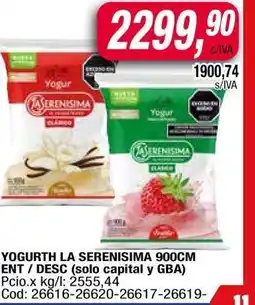 Maxiconsumo Yogurth La Serenisima 900CM oferta