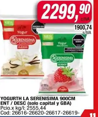 Maxiconsumo Yogurth La Serenisima 900CM oferta