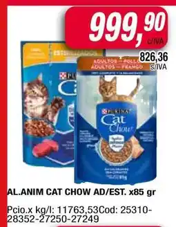 Maxiconsumo AL.ANIM CAT CHOW AD/EST. x85 gr oferta