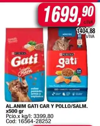 Maxiconsumo AL.ANIM GATI CAR Y POLLO/SALM oferta