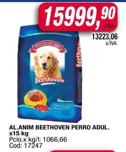 Maxiconsumo AL.ANIM BEETHOVEN PERRO ADUL. x15 kg oferta