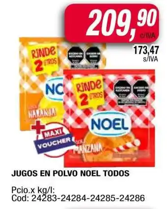 Maxiconsumo JUGOS EN POLVO NOEL TODOS oferta