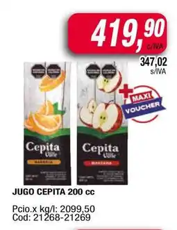 Maxiconsumo JUGO CEPITA 200 cc oferta