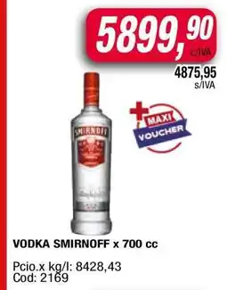 Maxiconsumo VODKA SMIRNOFF x 700 cc oferta