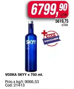 Maxiconsumo VODKA SKYY x 750 ml oferta