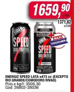Maxiconsumo ENERGIZ SPEED LATA x473 cc oferta