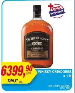 Maxiconsumo WHISKY CRIADORES x 1 Lt oferta