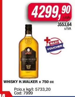 Maxiconsumo WHISKY H.WALKER x 750 cc oferta