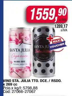 Maxiconsumo VINO STA. JULIA TTO. DCE. / RSDO oferta