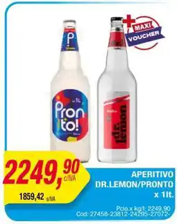 Maxiconsumo APERITIVO DR.LEMON - PRONTO x 1 lt oferta