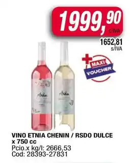 Maxiconsumo Vino Etnia Chenin / Rsdo Dulce oferta