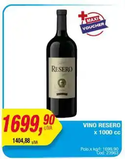Maxiconsumo VINO RESERO x 1000 cc oferta