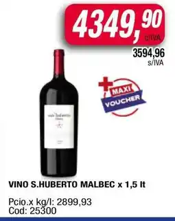 Maxiconsumo VINO S.HUBERTO MALBEC x 1,5 lt oferta