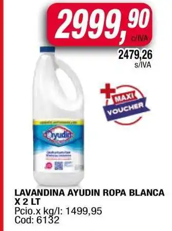 Maxiconsumo Lavandina Ayudin Ropa Blanca x 2 LT oferta