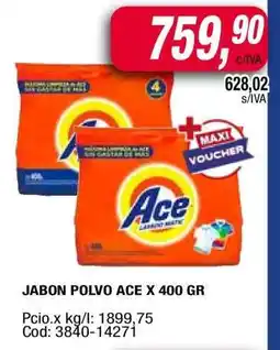 Maxiconsumo Jabon Polvo Ace x 400 gr oferta