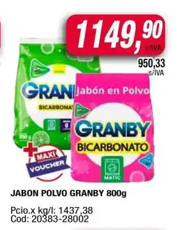 Maxiconsumo JABON POLVO GRANBY 800g oferta