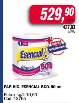 Maxiconsumo PAP. HIG. ESENCIAL BCO. 50 mt oferta