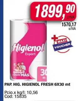 Maxiconsumo PAP. HIG. HIGIENOL FRESH 6X30 mt oferta