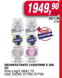 Maxiconsumo DESINFECTANTE LYSOFORM X 285 CC oferta