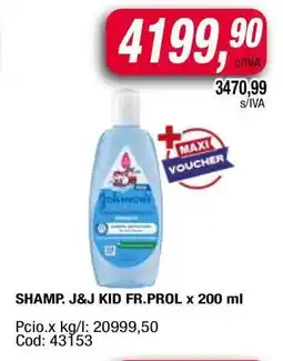 Maxiconsumo SHAMP. J&J KID FR.PROL x 200 ml oferta