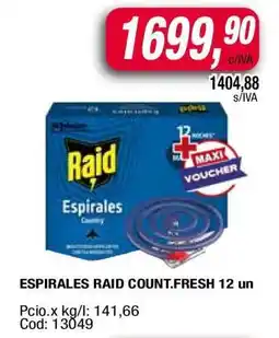 Maxiconsumo ESPIRALES RAID COUNT.FRESH 12 un oferta