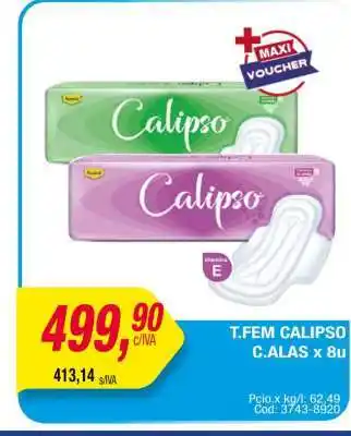 Maxiconsumo T.FEM CALIPSO C/ALAS x 8u oferta