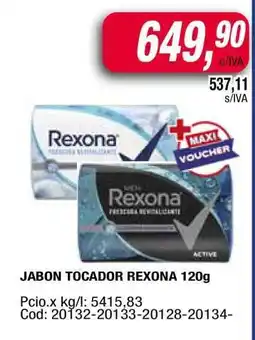 Maxiconsumo JABON TOCADOR REXONA 120g oferta