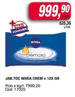 Maxiconsumo JAB.TOC NIVEA CREM x 125 GR oferta